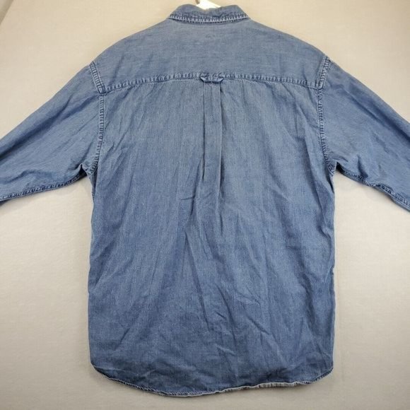 Pendleton Blue Denim Men's Button Dress Shirt Long Sleeve Embroidered Tag L - Picture 5 of 7